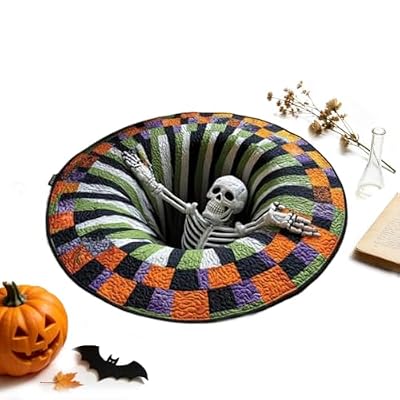 Halloween Rugs Indoor Scary Decoration Round Optical Illusion Floor Mat | Ya disponible en tu tienda friki favorita! En mundofriki.es! Halloween Rugs Indoor Scary Decoration Round Optical Illusion Floor Mat | Ya disponible en tu tienda friki favorita! En mundofriki.es!