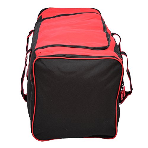 Jetstream Heavy Duty Multi Pocket Large Sports Gym Equipment 3-Pocket Travel Duffel Bag (36 Inch, Red)