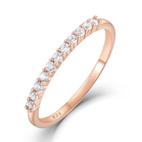 STARCHENIE Stackable Ring for Women 925 Sterling Silver Eternity Band Thin Rings Size 5-10