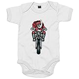 Body bebé motero Papa Noel - Blanco, Talla única 12 meses