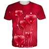Men's Short Sleeve Printed T-Shirt Men's Sport Tee Crew Neck Casual Stylish Loose Fit Comfortable Versatile Top Party Shirt Valentine's Day Summer Blouse Red #1