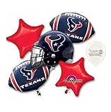 6 Piece BIrthday Balloons Texans Party Bouquet