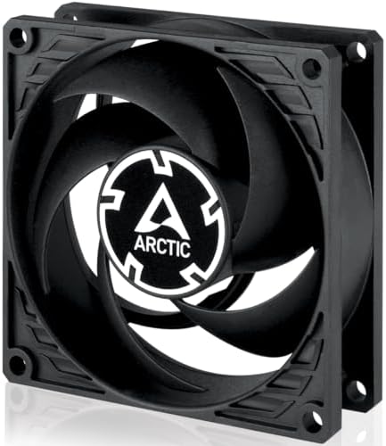 ARCTIC P8 Max - PC Fan, 80mm Fan, PC Case Fan, High-performance 80 mm case fan, Server fan, PWM-controlled 500-5000 rpm, Optimised for static pressure, 0dB mode, Fluid Dynamic Bearing - Black