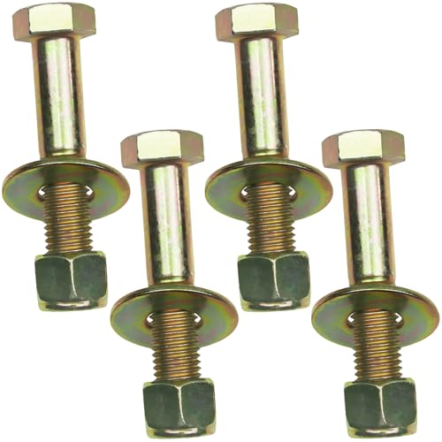 Image of 7 /8 inch x 4 inch Hex Head Bolt by Color Galvanization with Nylon Lock nut and Large Size Washer Assortment Kit,Alloy Steel,Grade 8.(4pcs Pack),by Metalsuberg