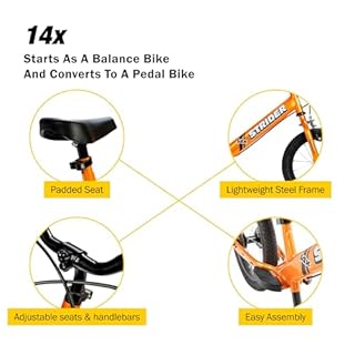 Strider 14x Balance Bike - For Kids 3 to 6 Years - Girls and Boys Bicycles - Tangerine