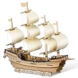 PRETYZOOM 3D Wooden Puzzle Sailboat Model Kit for Adults, DIY Ming Dynasty Ship, Handcrafted Wood Assembly, Home Decor, 15.55 X 13.50 X 3.93 Inches