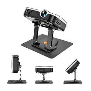 BXUUXA Faltbare Beamer Halterung Projektorständer 360° Drehbar Klappbare Projektorhalterung Desktop mit 1/4 Zoll Gewinde bis 10 kg Tragkraft Beamerständer für Heimkino Büro & Spielzimmer(Schwarz)