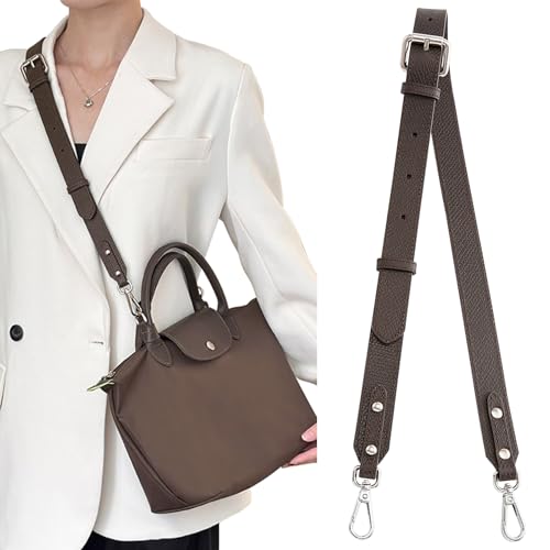 Image of Bag Leather Strap Replacement Crossbody Adjustable Shoulder Straps for SMALL Pouch, No Damage Conversion Kits Accessories(SMALL-Terra-Silver)