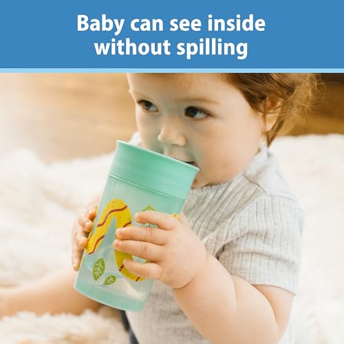 Dr. Brown's Milestones Cheers 360 Spoutless Transition Cup, Travel Friendly and Leak-Free Sippy, Blue/Green Animals, 10 oz/300 mL, BPA-Free, 9m+, 2-Pack by Dr. Brown's - Image 5