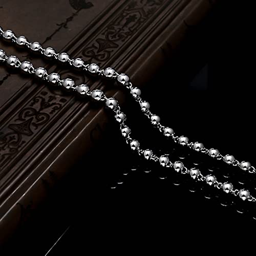 Collier chaîne de perles argent 925 anti-ternissement robuste pour filles