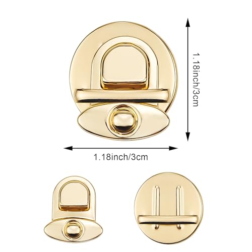 Arvintas 12PCS Purse Lock, Alloy Snap Closure Buttons Small Latches, Fasteners Metal Hardware Clip Clasp Buckles with Washers, Purse Hardware for Bag Making DIY Craft Wallets