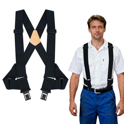 MELOTOUGH Belt Clip Suspenders For Men Heavy Duty, Outback Side Clip/Trucker Men\'s Suspenders with 2inch Width Elastic