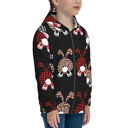 Cute Bunny Kid Hoodies Boys Zip Up Sweatshirts Girls Pullover with Pocket4