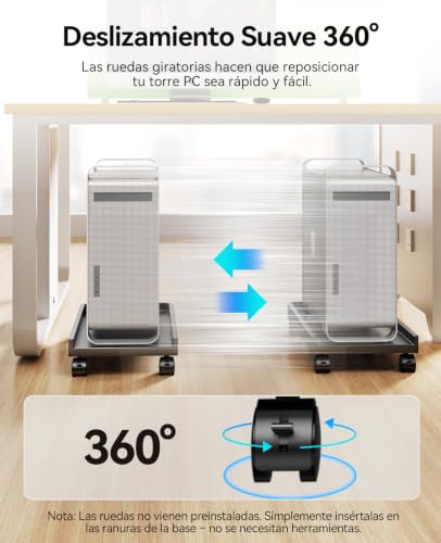 Miniatura 2 de Orico Soporte Universal Para Cpu Con 2 Ruedas De Bloqueo Y 2 Ruedas Giratorias, Soporte Para Ordenador De Sobremesa En Casa, Impresoras, Plantas En Maceta 45,4 X 22,2 X 2.2 Cm