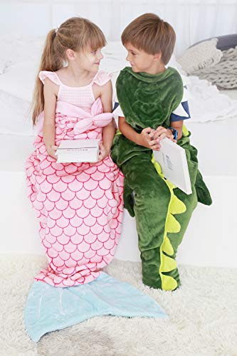 Crocodile Animal Tail Blanket, Soft Flannel Fleece Snuggle Blanket Sleeping Bag For Kids Teen Boys Girls #TOP4