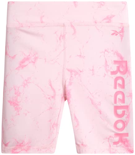 Reebok Girls Active Shorts - Spandex Athletic High Waisted Gym Workout Yoga Bike Shorts (2 Pack), Size Medium/(8/10), Prism Light Pink #TOP2