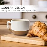 MIAMIO – 450 ml, lot de 4 Mug de latte en céramique – Set de tasse de café moderne élégant pour café, latte, thé, cacao chaud - Boissons Lave-vaisselle & Micro-ondes sans danger – Collection Aura (Cocoa crémeux, tasses à café(4X))