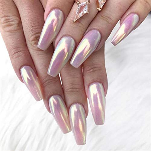 1 Piece Mermaid Nail Glitter Powder Pearl Shell Shimmer Powder Glimmer Dust Shimmer Laser Glitters Nail Art Decorations Champaign Gold Holographic Nail Flakes Rainbow Pink (Pearl Shell Powder) #TOP5