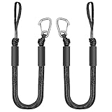 ACRIMAX Bungee Dock Line Boat Ropes, 2 Pack Docking Line Mooring Rope with Stainless Steel Clip Accessories, Built in Snubber, for Boats PWC, Watercraft, Kayak, Pontoon, Jet Ski, Canoe, Power Boat