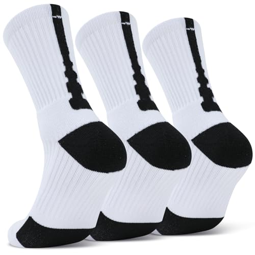 Dingcooler Basketball Socks for Men & Boys Cushioned Athletic Sports Crew Socks for Youth Adult
