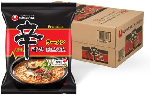（00:30時点） Nongshim 辛ラーメンシリーズ オリジナル/キムチ/ブラック/乾麺/焼きそば (20個ケース品, ブラック)