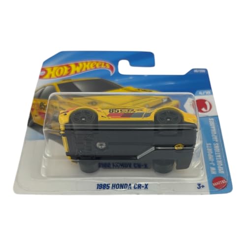 Image of Hot Wheels 1985 Honda CR-X [Yellow] J-Imports 4 /10, 89 /250, 1:64 Scale Diecast Toy Vehicle