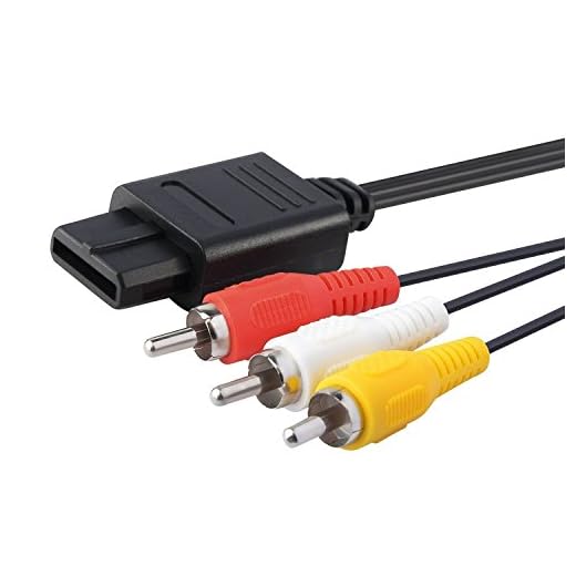 NEORTX N64 to RCA Cable 6ft, 1.8 Meters Composite AV Audio Video Cords Cable for Nintendo N64 SNES Gamecube GC
