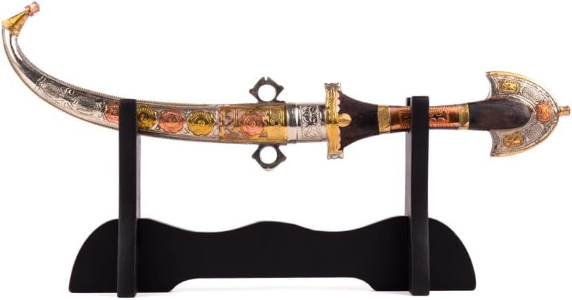 Moroccan Dagger Jambiya Handmade Knife Black Handle Wooden Knife Stainless Steel Islamic Authentic Arabic