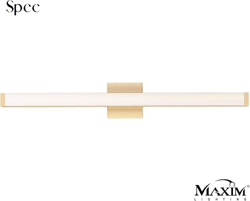 Miniatura 2 de Maxim 52006GLD Spec Collection - Lámpara LED regulable de 36 pulgadas para tocador de baño, 3000 K, oro I, moderna y contemporánea, perfecta para