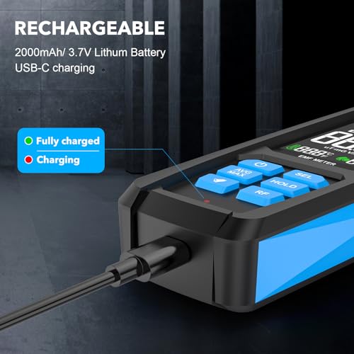 EMF Messgerät MESTEK 5-in-1 EF/MF/Radio-Frequenz EMF Meter, Elektromagnetische Felder Hochfrequenzfeld Strahlung Messgerät, mit Digitaler LCD Wiederaufladbarer für Zuhause, Büro und Outdoor