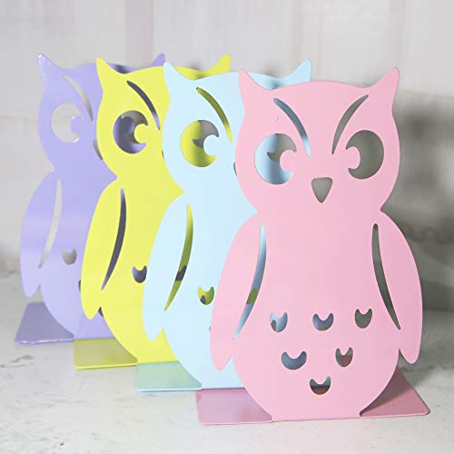 Winterworm 1 Pair Owl Bookends Non-Skid Cute Book Ends Art Book Ends For Home Shelves School Office (Pink) #TOP6