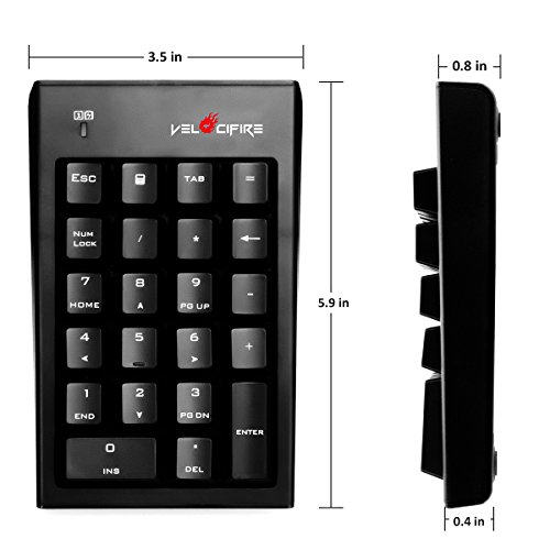 Velocifire Nk01 Wireless Mechanical Number Pad, External Numeric Keypad For Tkl Keyboards (Blue Switches) #TOP6