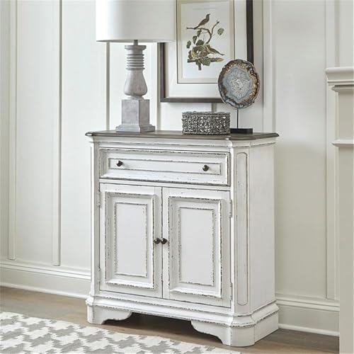 Antique White Accent Cabinet Storage Solution