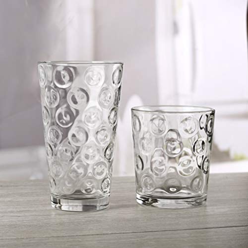 Circleware Circle Huge Set Of 16 Highball Tumbler Drinking Glasses And Whiskey Cups, Glassware For Water, Beer, Juice, Ice Tea, Beverage Decor, 8-15.7 Oz & 8-12.5 Oz #TOP5