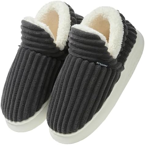 Donpapa Hausschuhe Damen Winter Warme Corduroy Geschlossen Pantoffeln | Herren, Plüsch, Memory-Schaum, Antirutsch Slippers, Indoor Outdoor
