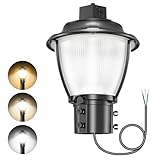 YELLORE LED Post Top Light 100W/80W/60W Adjustable, ETL DLC Listed 14000LM Outdoor Pole Light 3000K 4000K 5000K Tunable, Post Lights Fixture with Photocell IP65 Waterproof AC100-277V