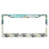 HOSNYE Sea Turtle License Plate Frame Beach and Ocean Metal License Plate Cover Front Plates Frames