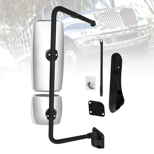 P SEPEY Chrome Door Main Mirror Assembly for INTERNATIONAL 4300 Side Mirror Assembly with Arm for INTERNATIONAL 4400 7400 7600 8500 8600 Durastar Workstar Transtar Prostar Lonestar Truck (Right side)