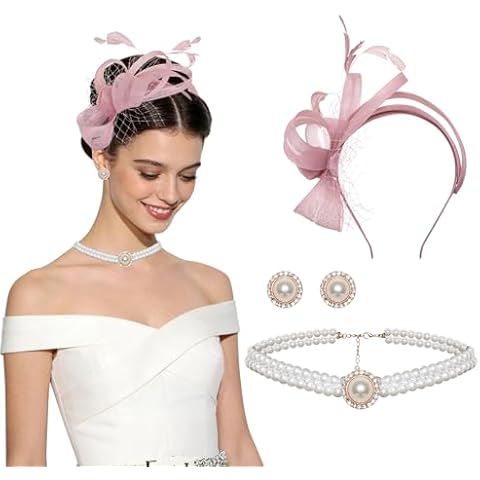 Heliltd 3-Piece Tea Party Fascinator Set Cover