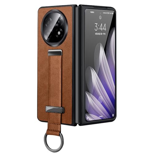For Oppo Find N6 �p�P�[�X�A���X�g�X�g���b�v�O���b�v�X�^���h�@�\�d�b�o�b�N�J�o�[�A�X�����r�W�l�X�X�^�C�����U�[���X�g�o���h�ی�V�F��(Brown)
