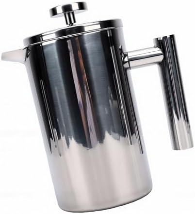 Fdit Double Wall 304 Stainless Steel French Press Coffee Maker 600ML Insulated Tea Infuser with Ergonomic Handle for Home Office — view 7