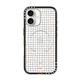 CASETiFY コンパクト iPhone 17 ケース [MagSafe対応/薄型 軽量/耐衝撃] - Wavy Grid by Poketo - クリア ブラック