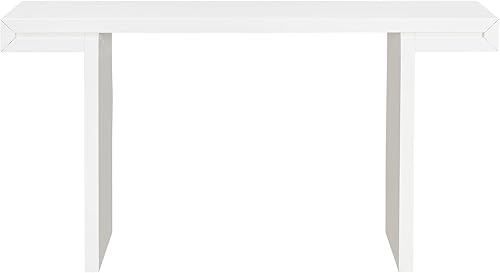 Miniatura 130 de Mesa consola de madera maciza de 48 pulgadas, mesa auxiliar moderna para sofá de entrada con 3 cajones de almacenamiento y 2 estantes. Fácil de