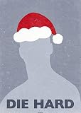 Displate - Poster en Métal - Monté sur Aimant - Die Hard - Santa - Taille M - 32x45cm