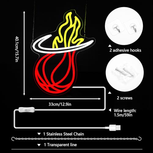 Mokispy XH-20240418 Miami Basketball Neon Sign Heat Sports Led Sign Team Logo Neon Lights thumb #3