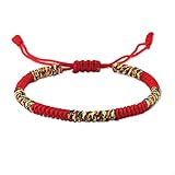 PROSTORY Lucky Red String Bracelet for Women Men Teen Tibetan Buddhist Prayer Handmade Yoga Prayer Rope Mala Bracelet Adjustable Size