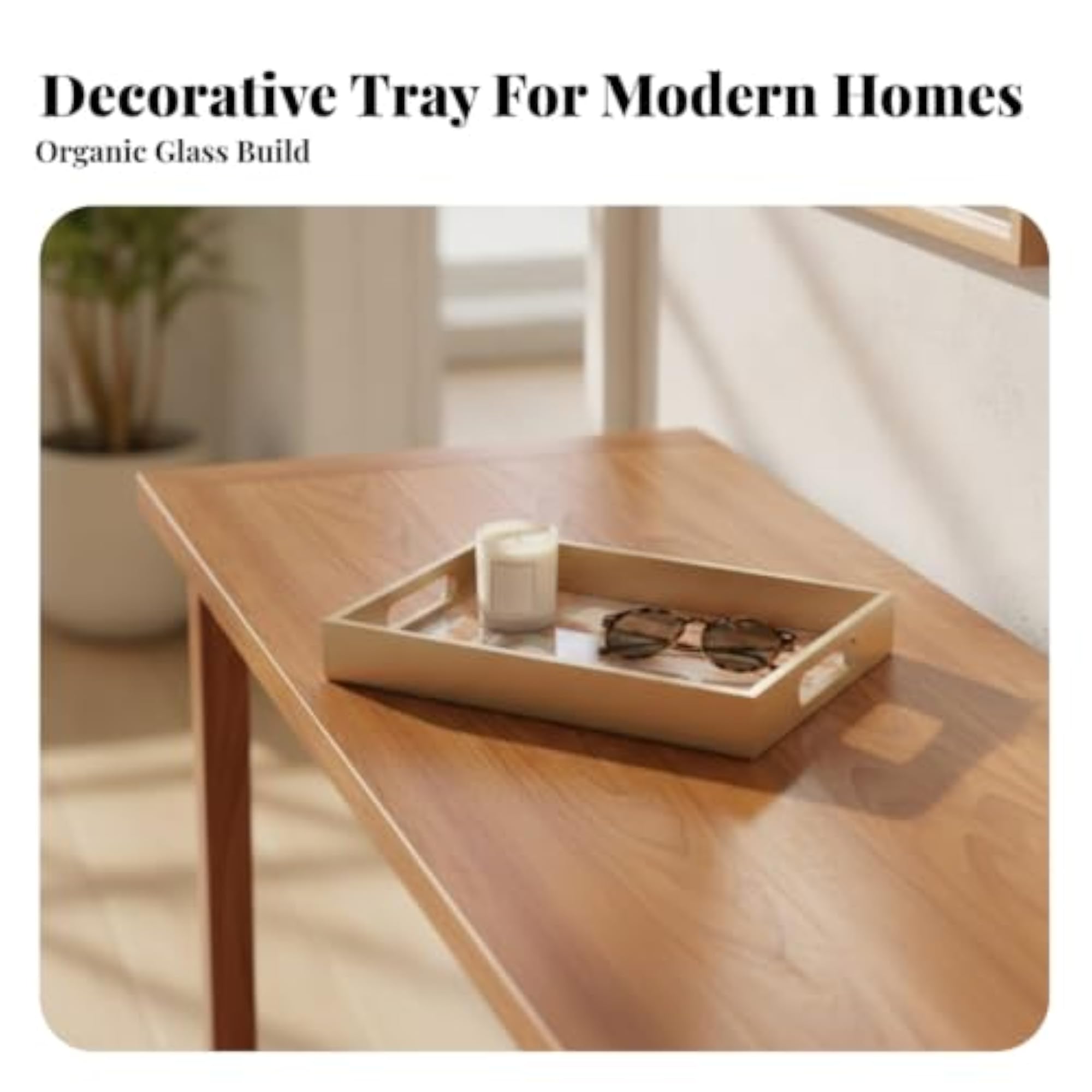 Low-Maintenance Decorative Storage Tray, Polished