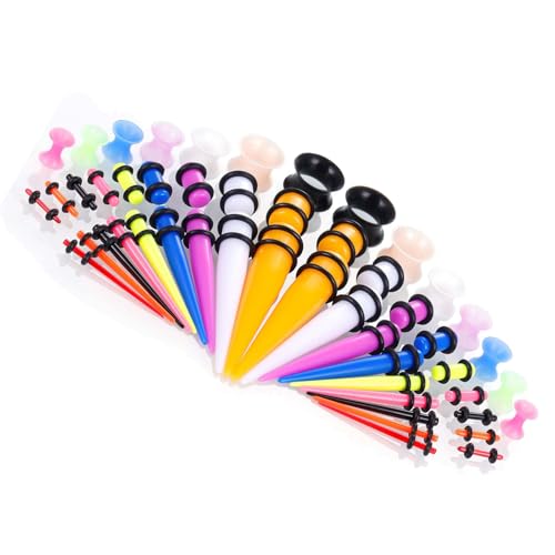 [�C���X�N] Bulk Acrylic Taper Ear Stretchers 50 Count Assorted Measurements Vibrant Shade Options Ear Stretching Set Ear Stretching 