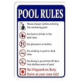 Oudrspo Blechschild mit Poolregeln, „Bitte duschen Sie vor dem Betreten des...