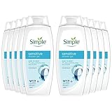 Simple Kind to Skin Sensitive Shower Gel ultra-gentle & hypoallergenic body wash for sensitive skin 450 ml Pack of 10
